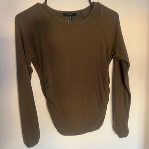 Forever 21 Olive Green Fitted Long Sleeve shirt